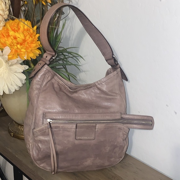 Marc By Marc Jacobs Moto Tie Dye Mauve Leather Large Hobo Bag EUC - Picture 8 of 12